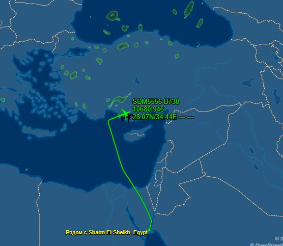 Рейс в Шереметьево из Шарм-эль-Шейха задержался на сутки